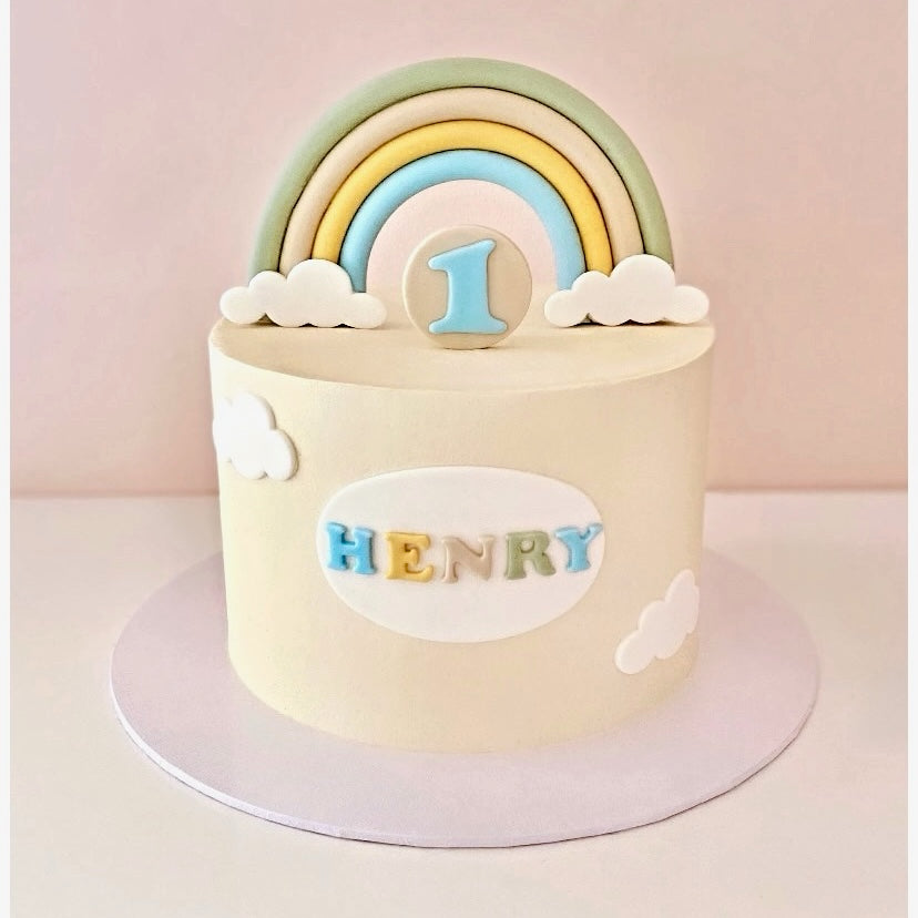 RAINBOW NEUTRALS BIRTHDAY CAKE