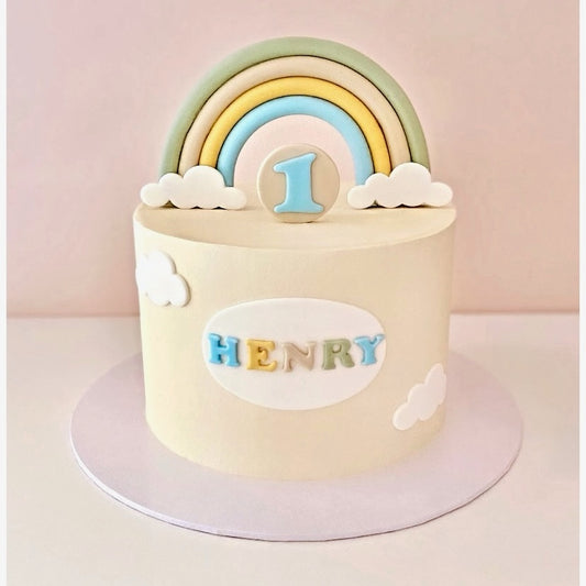 RAINBOW NEUTRALS BIRTHDAY CAKE