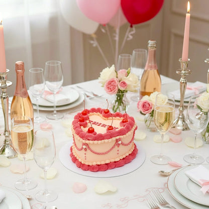 CHERRIES VINTAGE HEART CAKE